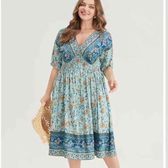 NWT BloomChic Boho floral dress 22/3X - Picture 1 of 11